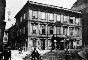 Prague, before 1897. The building where writer Franz Kafka was born by Unknown photographer