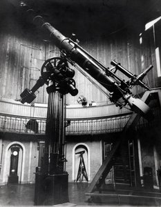 The Schmidt telescope by Giovanni Virginio Schiaparelli (1835-1910) astrophysicist in Brera (Milan)