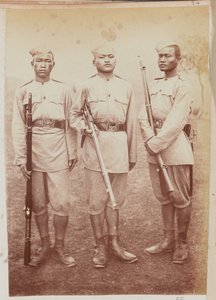 Three soldiers of the 4th Gurkha (Rifle) Regiment by Unknown photographer