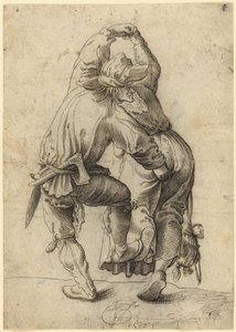 Dancing Peasant Couple by Urs Graf