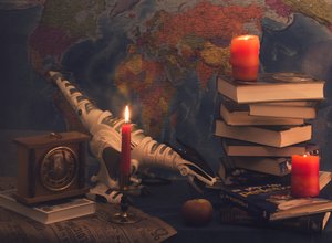 Cozy Candlelit Study