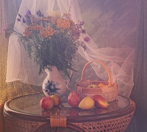 Delicate Flowers and Fruit by UstinaGreen