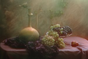 Hazy Grapes and Pitcher by UstinaGreen