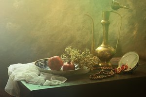 Oriental Pomegranate Still Life by UstinaGreen