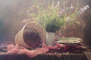 Summer Cherry Still Life by UstinaGreen