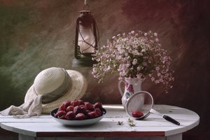 Summer Strawberries Still Life