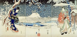 Snow Scene in the Garden of a Daimyo