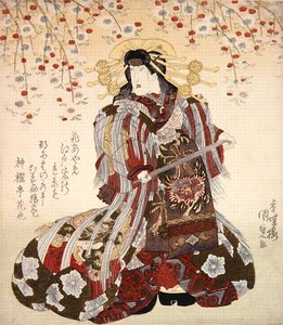 Iwai Kumesaburo II as Agemaki in Sukeroku yukari no Edo zakura by Utagawa Kunisada