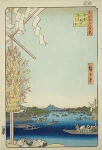 Asakusa River, Great Riverbank, Miyato River, No.60 from the series "One Hundred Famous Views of Edo" by Utagawa Hiroshige