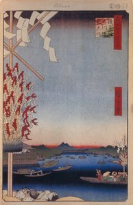 Asakusa River, Miyato River, Great Riverbank One Hundred Famous Views of Edo, 1856-1858 by Utagawa Hiroshige