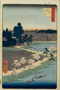 Azuma no mori Shrine and the Entwined Camphor One Hundred Famous Views of Edo