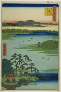 Benten Shrine and Inokashira Pond, from the series "One Hundred Famous Views of Edo" by Utagawa Hiroshige