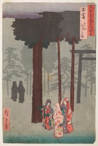 Hotohoto Ceremony at Izumo-taisha Temple / Izumo Taisha. Hotohoto-no-zu, Plate 42 from the Series: Famous Places from Sixty-odd Provinces / Rokuju yoshu meisho zue by Utagawa Hiroshige