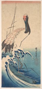 Crane and Surf by Utagawa Hiroshige