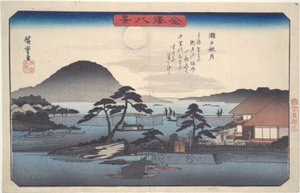 Eight Views of Kanazawa #3: Autumn Moon at Seto by Utagawa Hiroshige