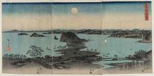 Eight Views of Kanazawa at Night by Utagawa Hiroshige