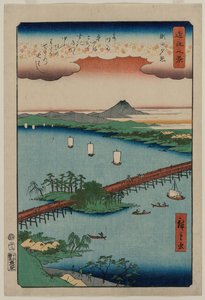 Evening Glow at Seta, from the Series Eight Views of Omi, 1857