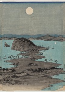 Evening View of the Eight Famous Places near Kanazawa Under Full Moon in Musashi Province by Utagawa Hiroshige