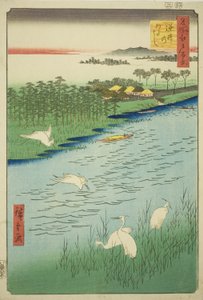 Ferry Crossing at Sakasai, from the series "One Hundred Famous Views of Edo" by Utagawa Hiroshige
