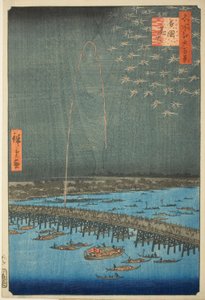 Fireworks at Ryōgoku, from the series One Hundred Famous Views of Edo by Utagawa Hiroshige