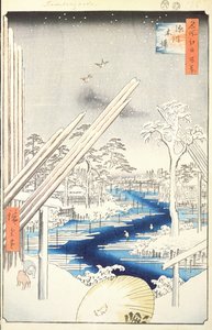 Fukagawa Lumberyards, No.106 from One Hundred Famous Views of Edo, 1856 by Utagawa Hiroshige