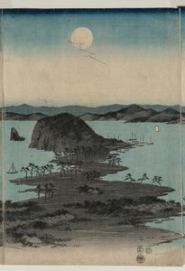Full Moon on Kanazawa, Musashi by Utagawa Hiroshige