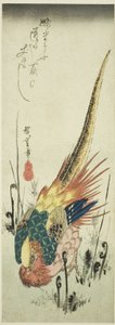 Golden Pheasant and Bracken Ferns by Utagawa Hiroshige