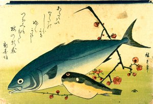 A Shoal of Fishes: Fugu and Yellowtail by Utagawa Hiroshige