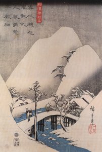 A Bridge in a Snowy Landscape by Utagawa Hiroshige