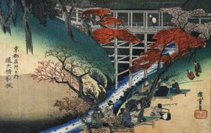 People Under Maple Trees by a Stream by Utagawa Hiroshige