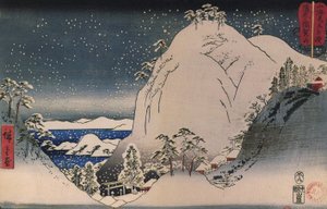 Shrines in Snowy Mountains by Utagawa Hiroshige