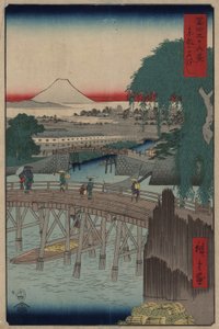 Ichikobu Bridge From the series 36 Views of Mount Fuji by Utagawa Hiroshige