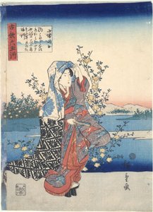 Ide Tama River in Yamashiro Province, from the series Six Jewel Rivers in Old Poems by Utagawa Hiroshige