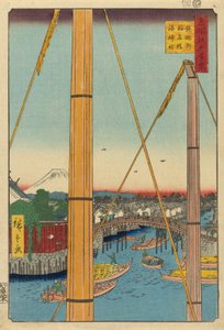 Inari Bridge and Minato Shrine, Teppozu, from the series One Hundred Famous Views of Edo