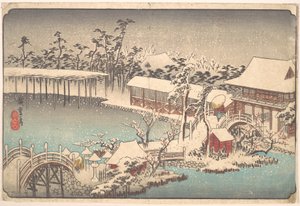 Kameido Tenmangu Shrine in Snow