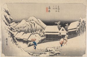 Kanbara: Night Snow by Utagawa Hiroshige