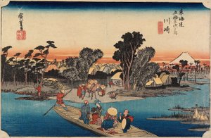 Kawasaki: The Rokugō Ferry by Utagawa Hiroshige