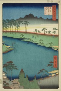 Kumano Junisha Shrine in Tsunohazu, Popularly Known as Juniso, from the series One Hundred Famous Views of Edo