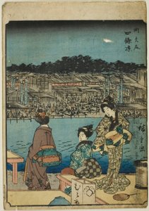 Kyoto: Evening Cool at Shijo, from the series "Fifty-three Stations [of the Tokaido]," also known as the Figure Tokaido