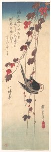 Long-tailed Tit on Autumn Ivy by Utagawa Hiroshige