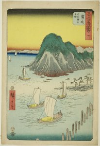 Maisaka: Ferryboats Crossing the Sea at Imagiri, no. 31 from the series "Famous Sights of the Fifty-three Stations," also known as the Vertical Tokaido