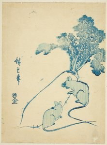 Mice and Radish by Utagawa Hiroshige