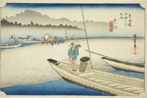 Mitsuke: View of the Tenryu River, from the Series Fifty-three Stations of the Tokaido, also Known as the Hoeido Tokaido