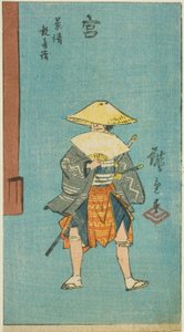 Miya: Kagekiyo Visiting the Kannon Temple, section of sheet no. 12 from the series "Pictures of the Fifty-three Stations of the Tokaido Road" by Utagawa Hiroshige