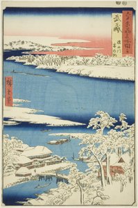 Musashi Province: Morning after Snow on the Sumida River, from the series "Famous Places in the Sixty-odd Provinces" by Utagawa Hiroshige