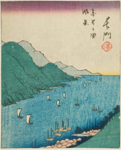 Nagato, section of sheet no. 15 from the series Cutout Pictures of the Provinces by Utagawa Hiroshige