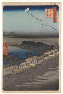 Nihon Embankment, Yoshiwara, from the Series "One Hundred Famous Views of Edo" by Utagawa Hiroshige
