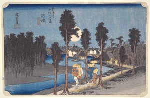 Numazu, Yellow Dusk from the series Fifty-three Stations of the Tokaido by Utagawa Hiroshige
