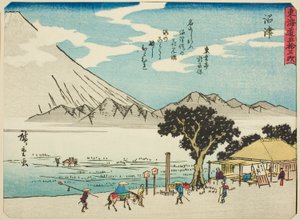 Numazu, from the series "Fifty-three Stations of the Tokaido," also known as the Tokaido with Poem by Utagawa Hiroshige