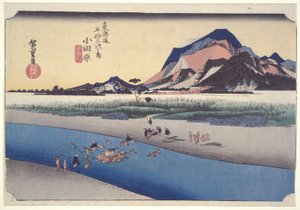 Odawara Ferry, from the series Fifty-three Stations of the Tokaido